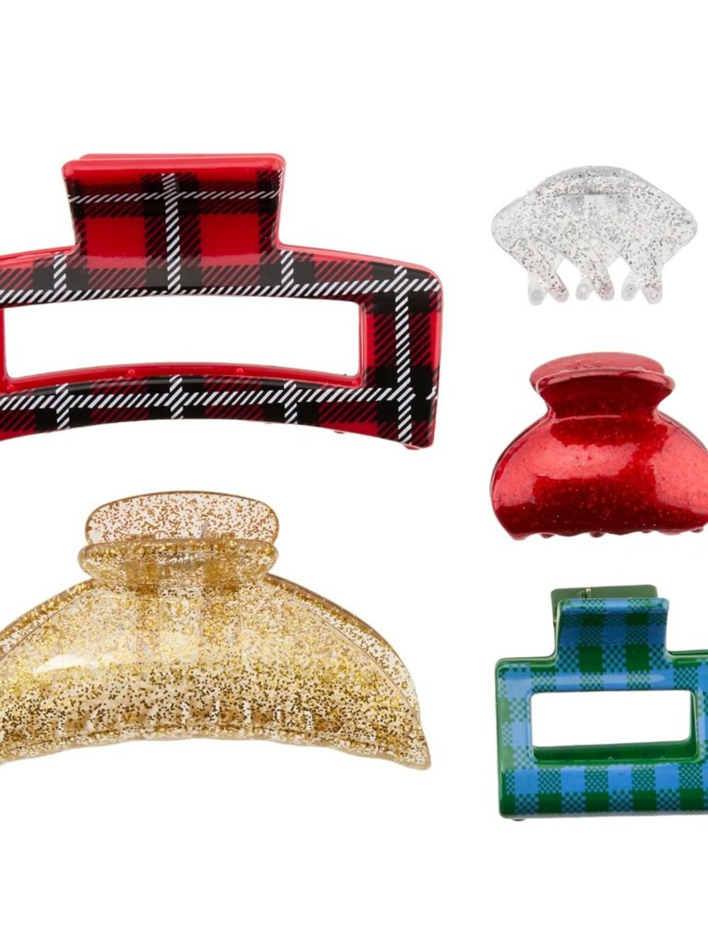 Conair Claw Clips Set, Holiday-Themed Accessories, 5 Count